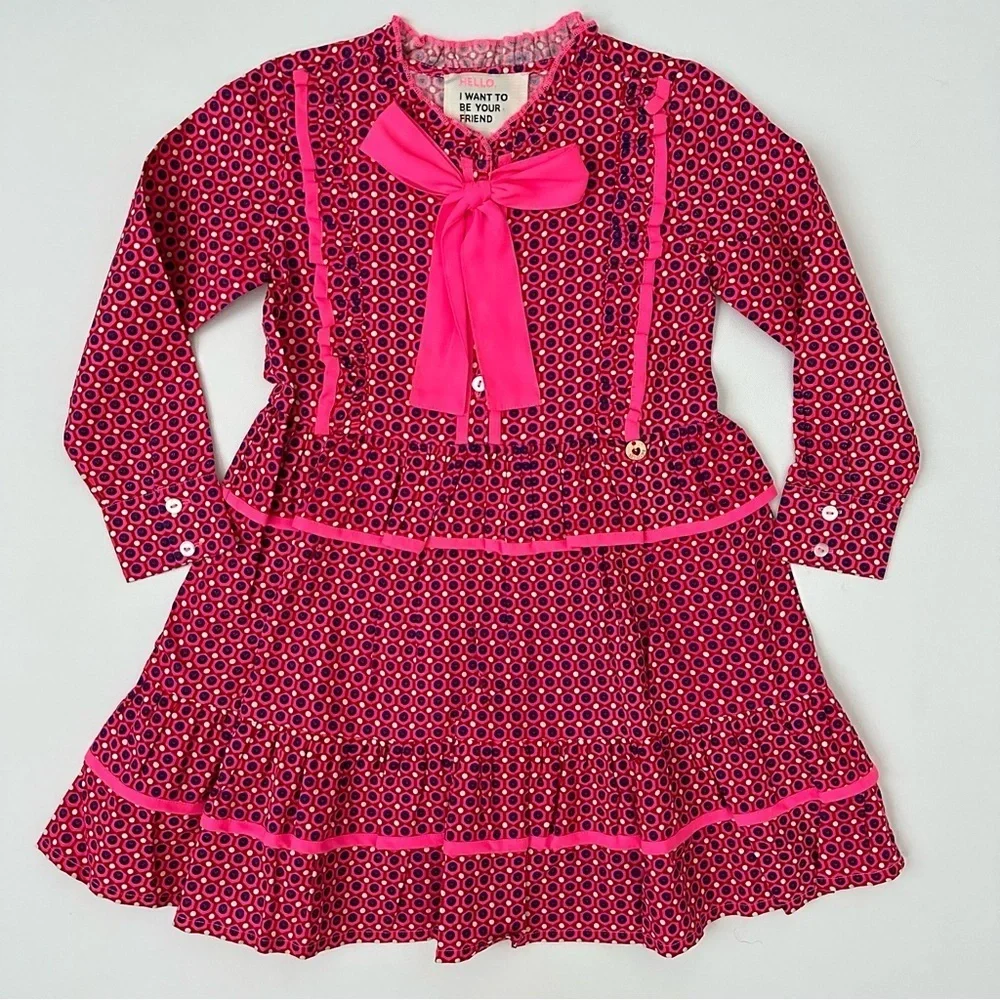 Mim-Pi Long Sleeve Dress Size 104/4 Toddler Girl